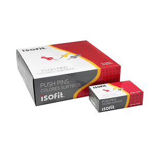 Push Pins Isofit Caja 100 Colores Surtidos