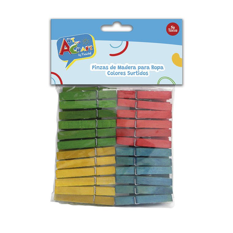 Pinzas Perro Ropa Madera Col Surt 48 Uni Art & Craf 1