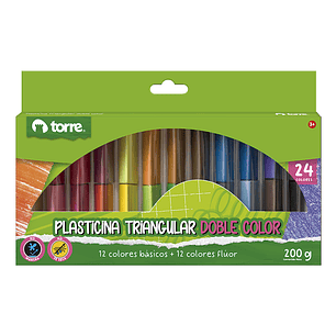 Plasticina Doblecolor Tri 24 Col Torre