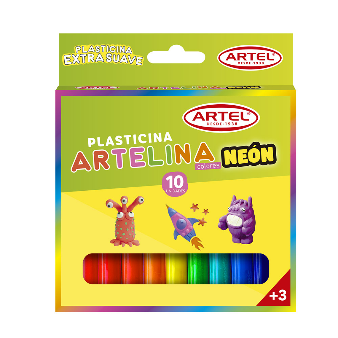 Plasticina Neon 10 Unidades Artel 1