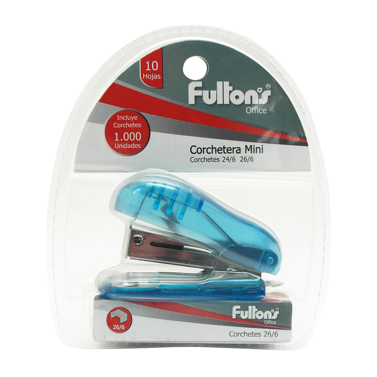 Corchetera Plast Mini 10Hj Azul Fultons 1