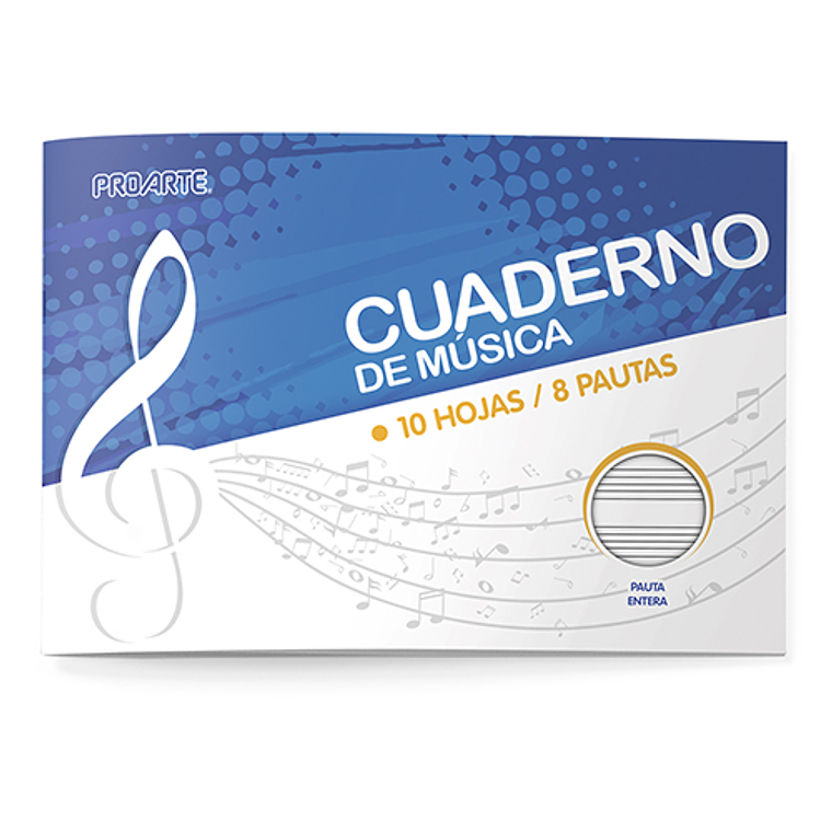 Cuaderno Musica Proarte 1 Pauta 10 Hjs.26X17,7Cm 1