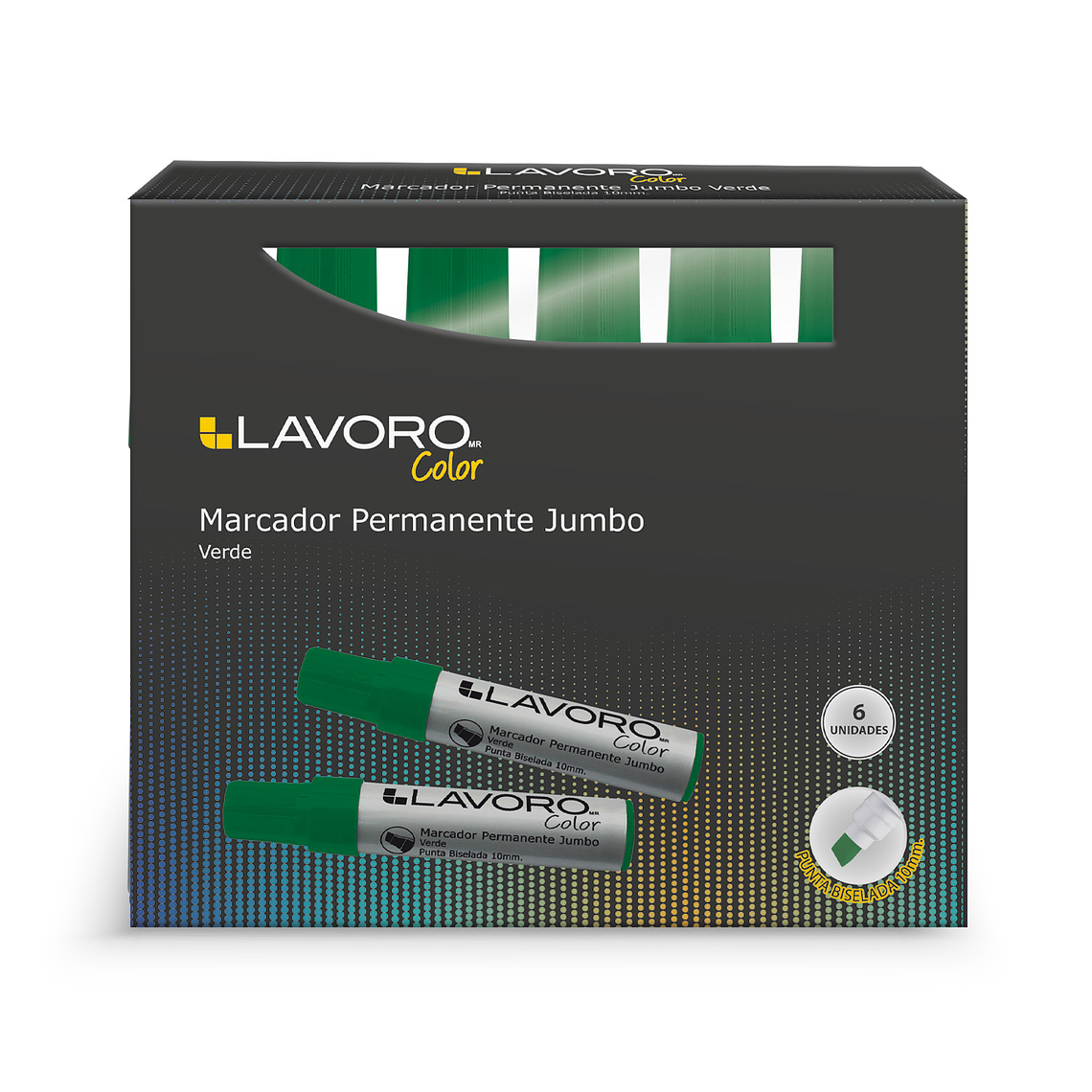 Marcador Permanente Jumbo Pta.Bisel Verde Fultons 1