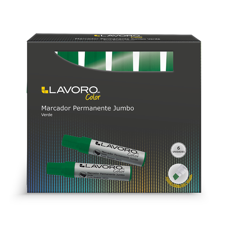 Marcador Permanente Jumbo Pta.Bisel Verde Fultons 1