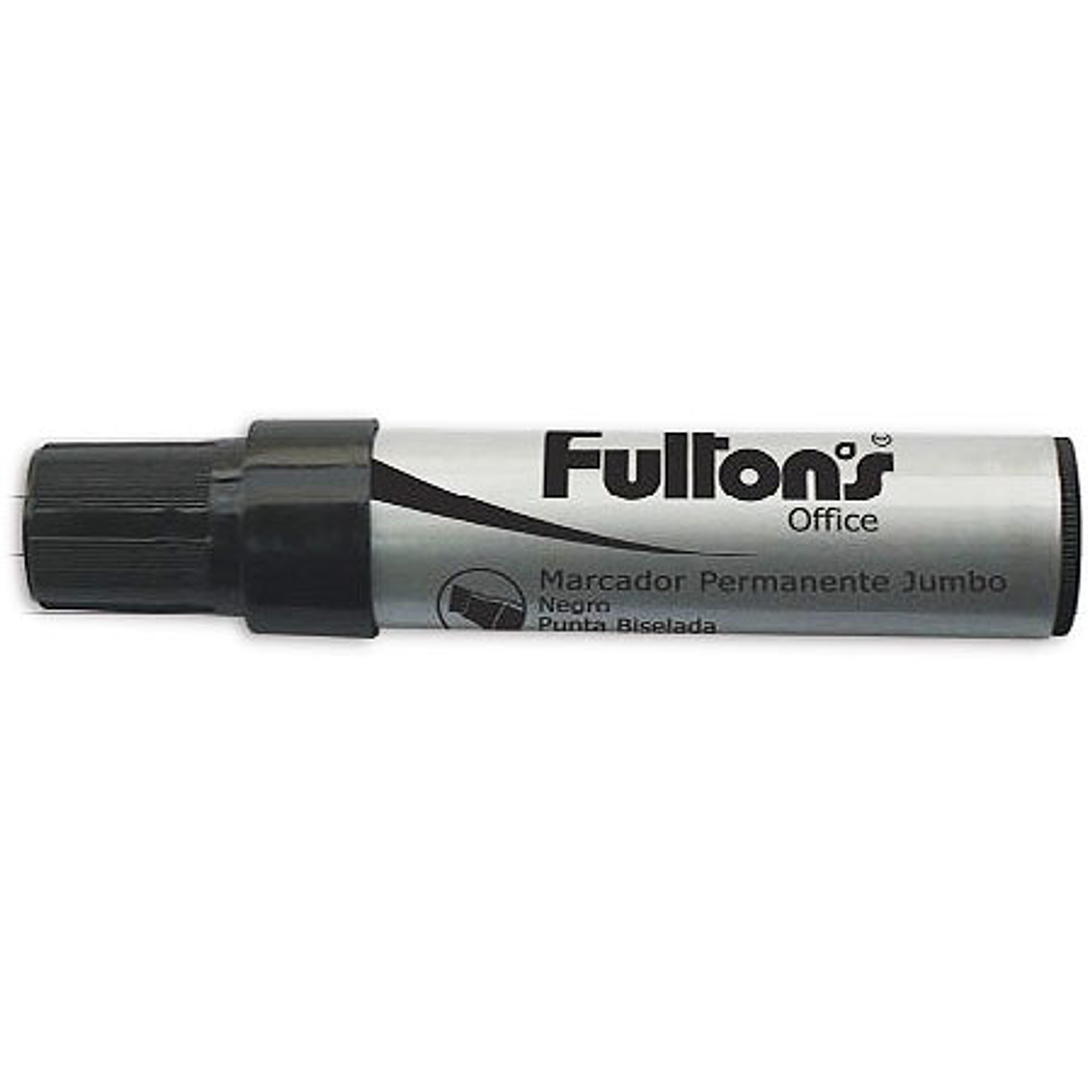 Marcador Permanente Punta Biselada Jumbo Negro Fultons 1