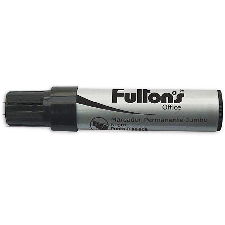 Marcador Permanente Punta Biselada Jumbo Negro Fultons 1