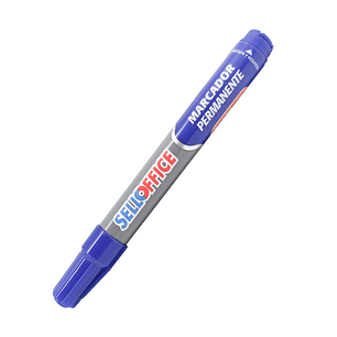 Marcador Permanente Sellomarker. Punta Biselada. Azul. Sello
