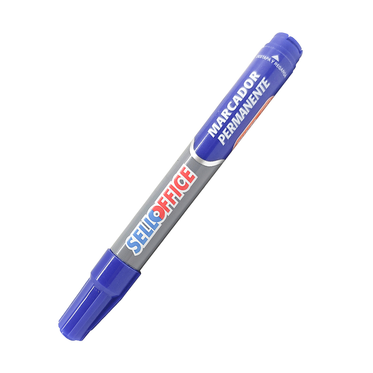 Marcador Permanente Sellomarker. Punta Biselada. Azul. Sello 1