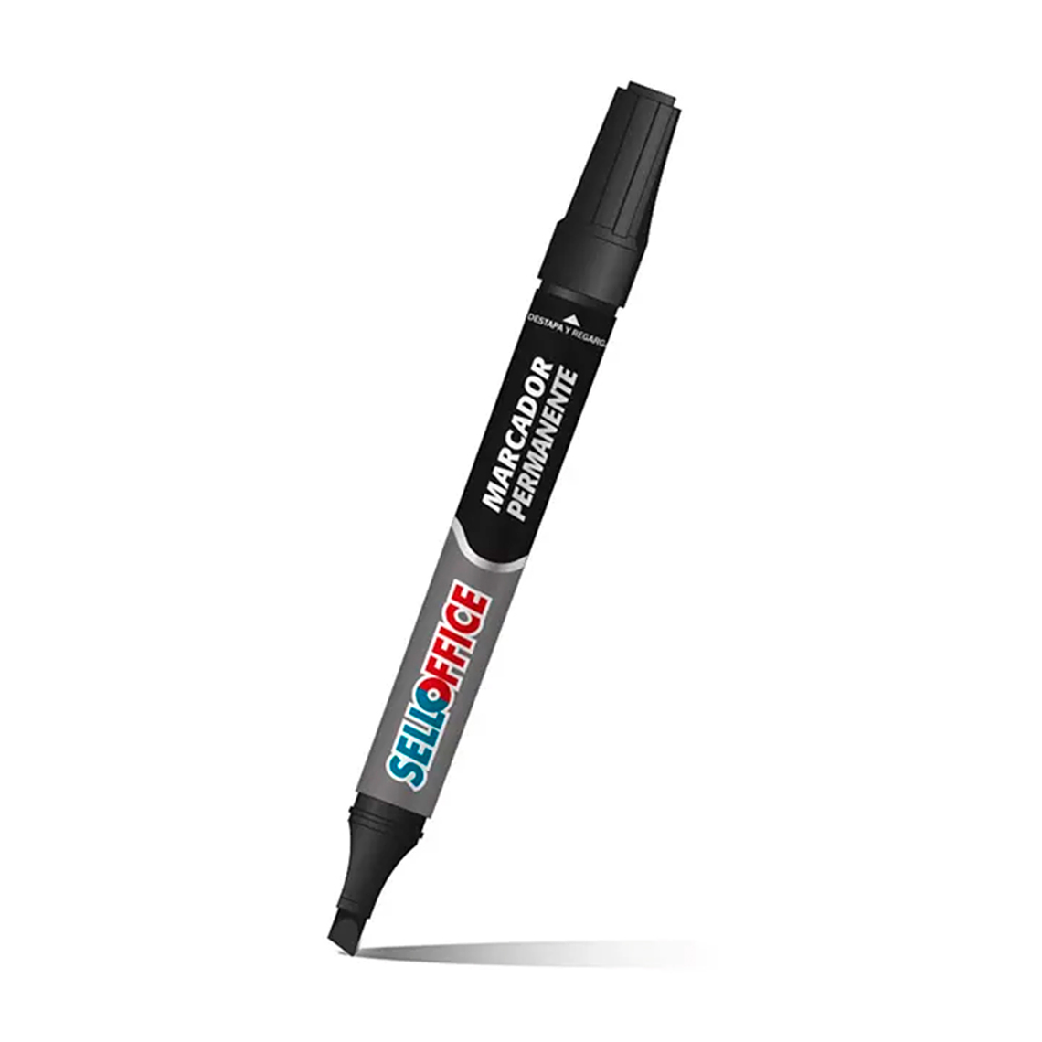 Marcador Permanente Sellomarker. Punta Biselada. Negro.Sello 1