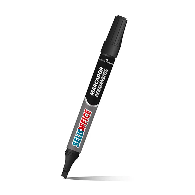 Marcador Permanente Sellomarker. Punta Biselada. Negro.Sello 1