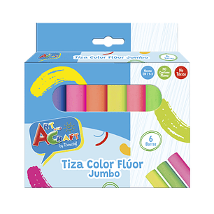 Tiza Color Fluor Jumbo Art & Craft 6 Unidades