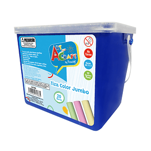Tiza Colores Jumbo 20 Uni Balde Art&Craf