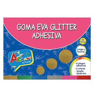 Carpeta C/Papel Goma Eva Glitter Adh Art & Craf