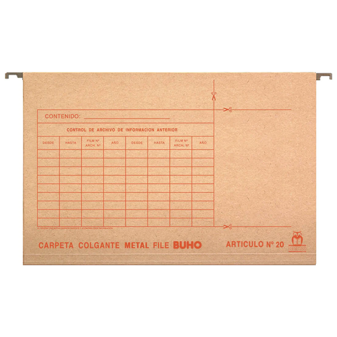 Carpeta Colgante Barra Metalica Buho 1