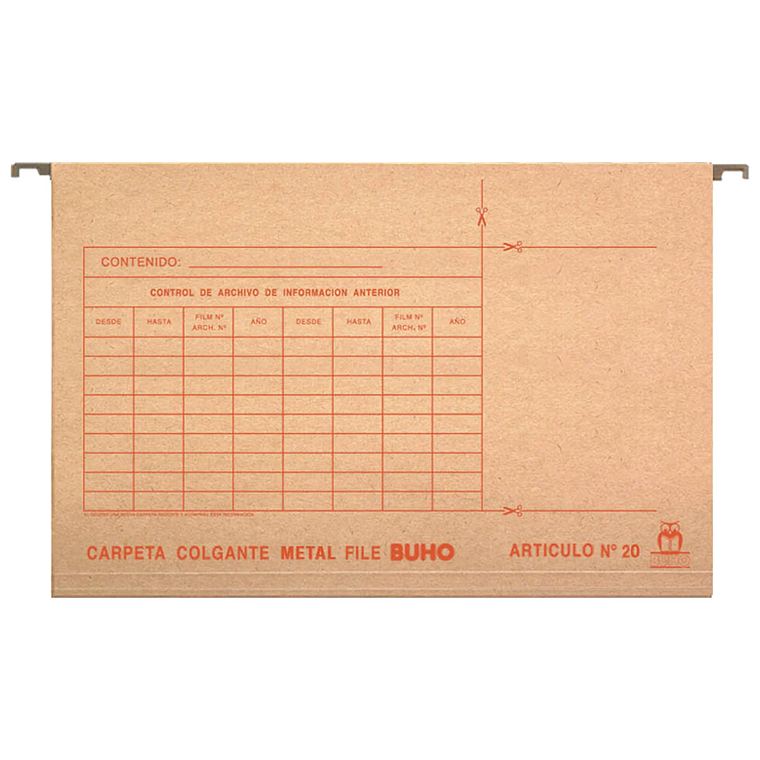 Carpeta Colgante Barra Metalica Buho 1