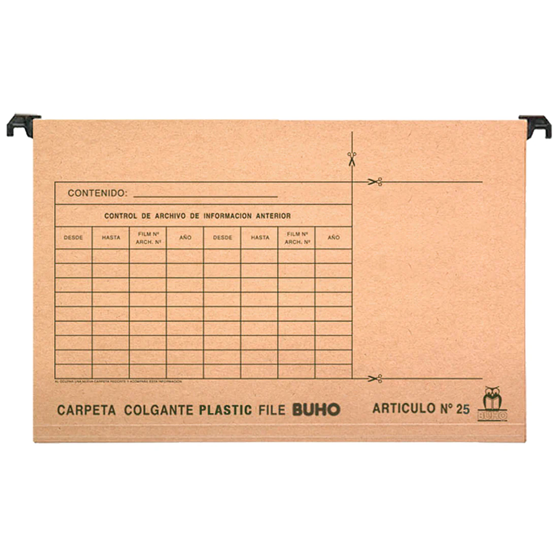 Carpeta Colgante Barra Plastica Buho 1