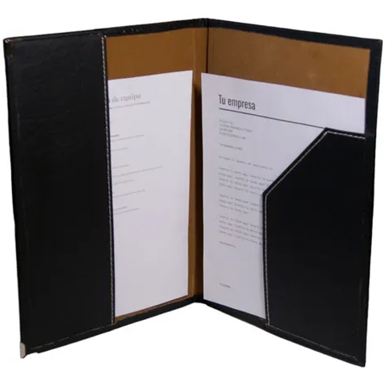 Carpeta Eco Cuero Ofico C/Solapa Negra 1