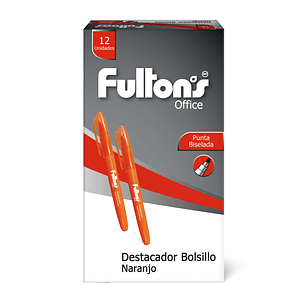 Destacador De Bolsillo Bis Naranjo Fultons