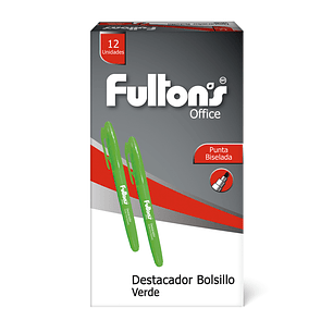 Destacador De Bolsillo Bis Verde Fultons