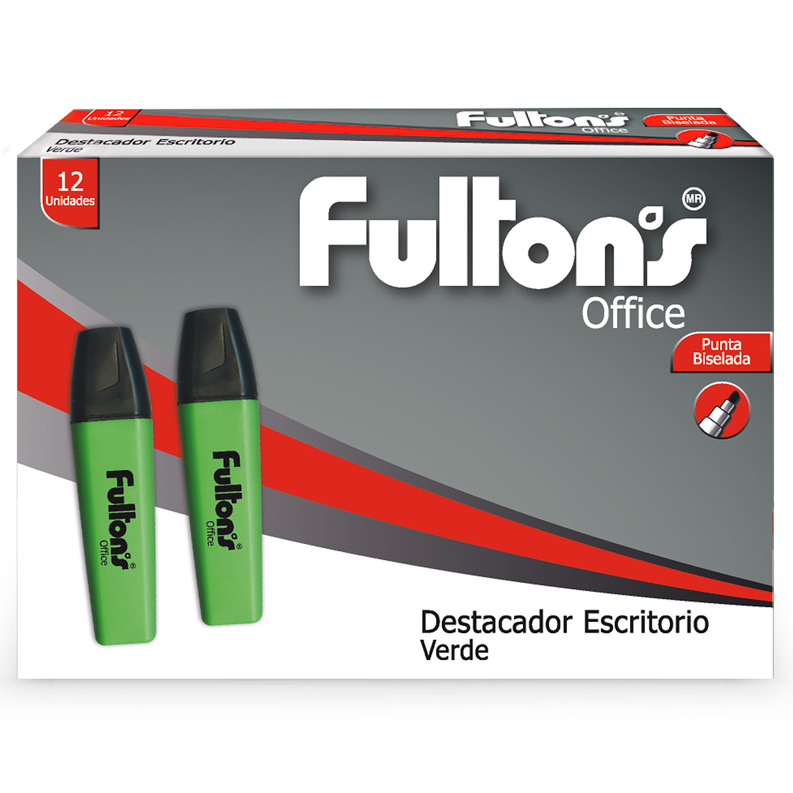 Destacador Escritorio Fultons Bis Verde Unid 1
