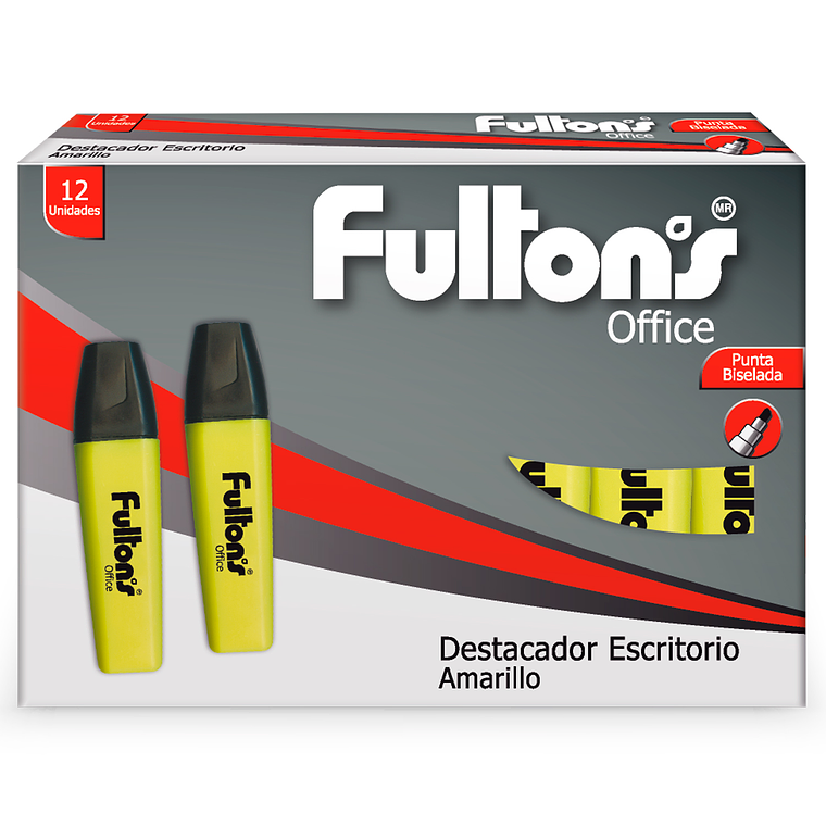 Destacador Escritorio Fultons Bis Amarillo Unid 1