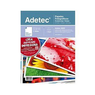 Papel Fotografico Inkjet Adetec - Carta Mate 170 Gr 10 Hojas