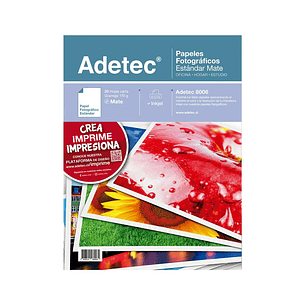 Papel Fotografico Inkjet Adetec - Carta Mate 170 Gr 20 Hj