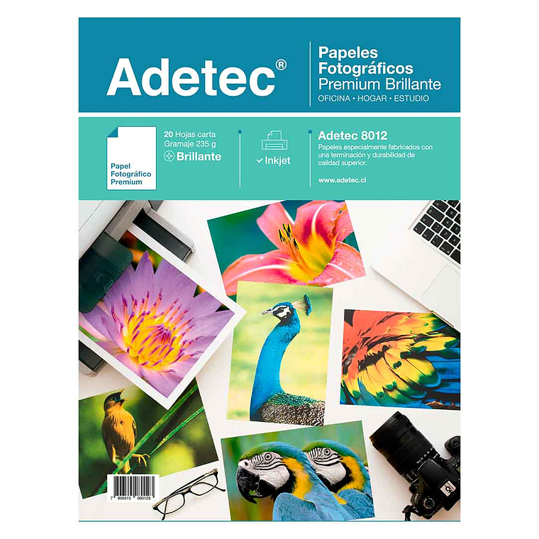 Papel Fotografico Inkjet Adetec -Carta Brillante 235 Gr 20Hj 1