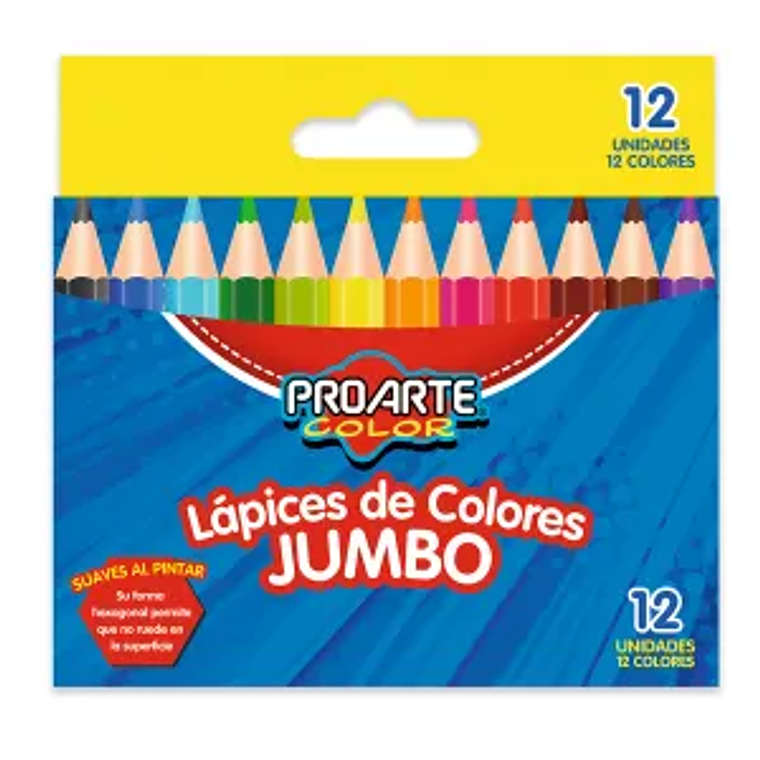 Lapices De Color Proarte Jumbo Hexagonal 12 Cort 1