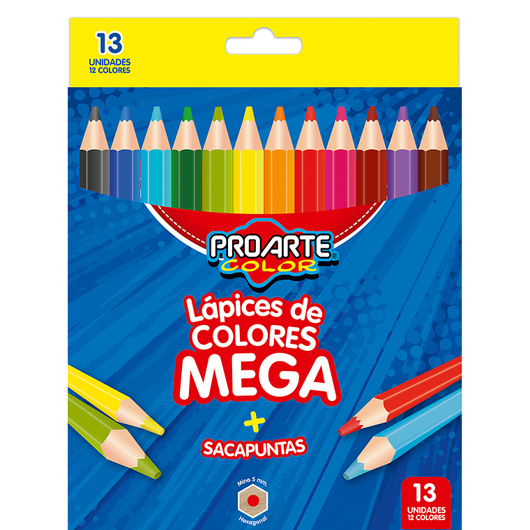 Lapices De Color Proarte Mega Jumbo 12 C/Sac. 1