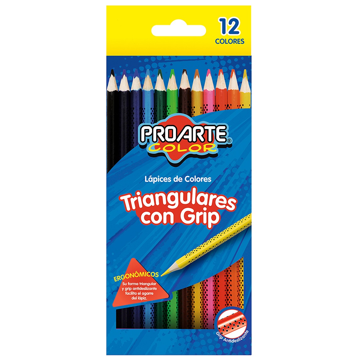 Lapices De Color Proarte Triang.C/Grip 12 Largos 1