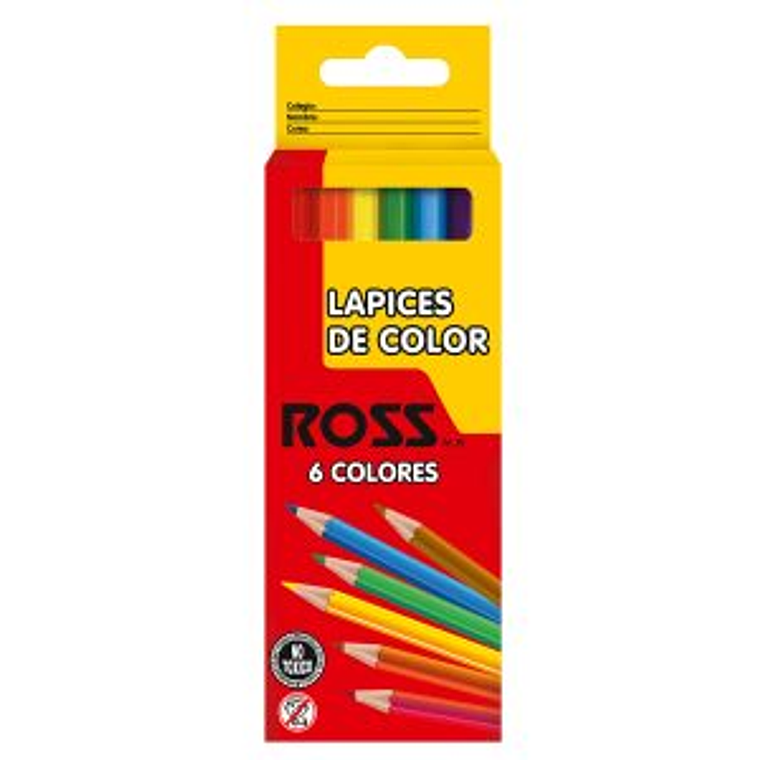 Lapices De Colores Ross 6 Corto 1