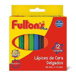 Lapiz Cera 12 Col Delgado Fultons