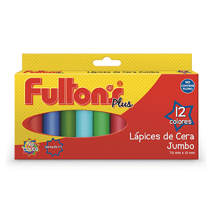 Lapiz Cera 12 Col Corto Jumbo Fultons