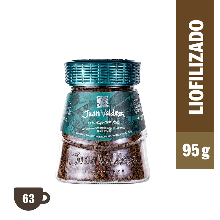 Cafe Instantaneo Liofilizado Juan Valdez Descafeinado 95 Gr 1