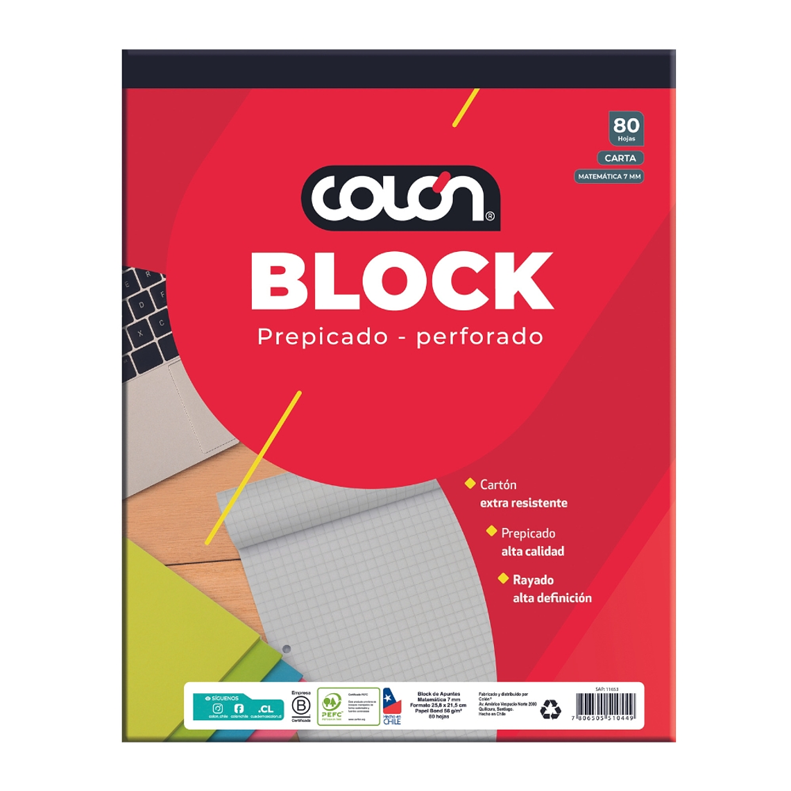Block Colon Carta Mat 7Mm Bc-32/80 1