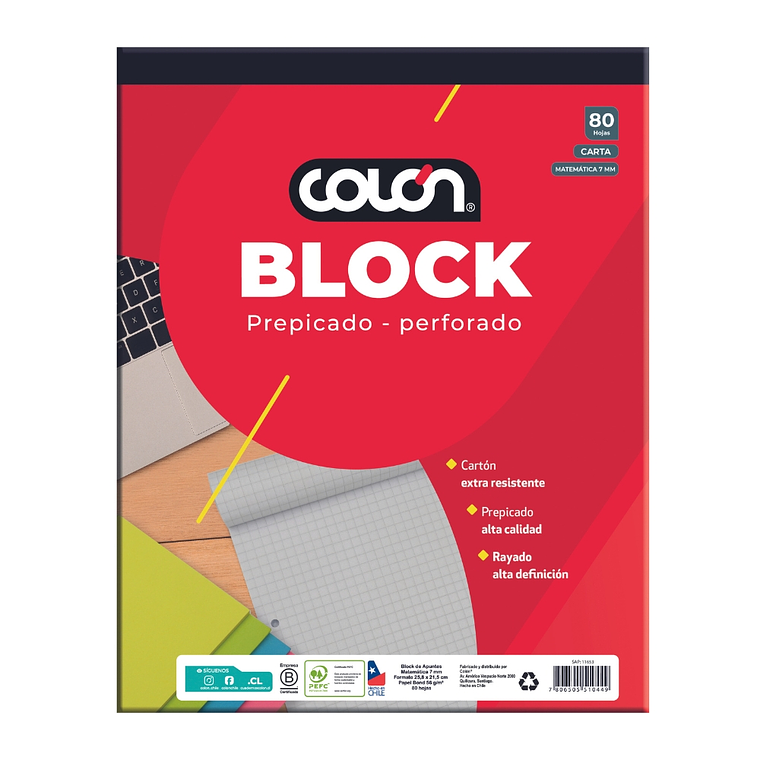 Block Colon Carta Mat 7Mm Bc-32/80 1