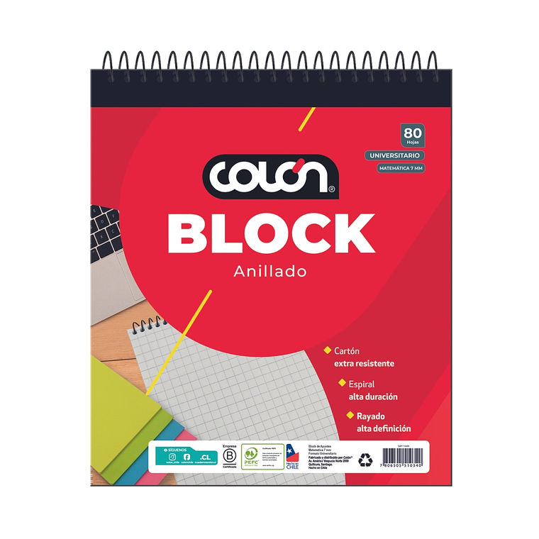 Block Colon Universit. Mat 7Mm Bu-32/80 1