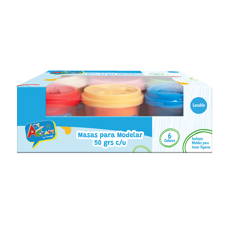 Masa P/Modelar 6 Pote 50Gr Col Surtidos Art & Craf 1