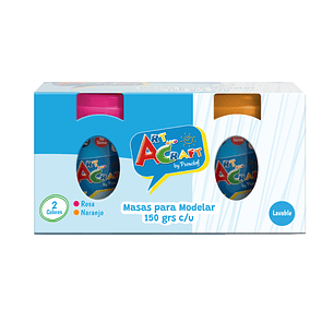 Masa P/Modelar 2 Pote 150Gr Rosa/Naranjo Art & Craf
