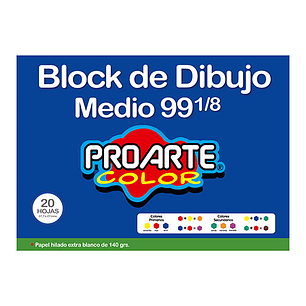 Block Proarte Medio N° 99  1/8 20H.140G 37,7X27Cm