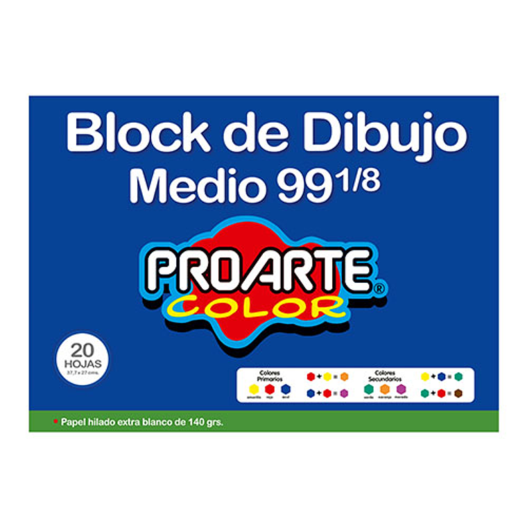 Block Proarte Medio N° 99  1/8 20H.140G 37,7X27Cm 1