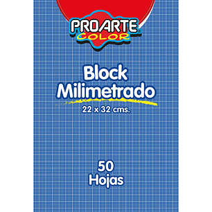 Block Proarte Milimetrado 50 Hjs.Azul
