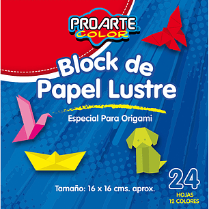 Block Proarte Papel Lustre 16X16 24 Hjs.12 Col.