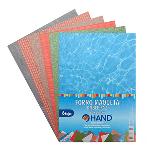 Estuche Forro Maqueta 6 Hojas. 12 Disenos 25X35Cms. Hand