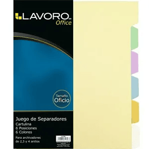 Separador Oficio 6Div Cart Color Lavoro