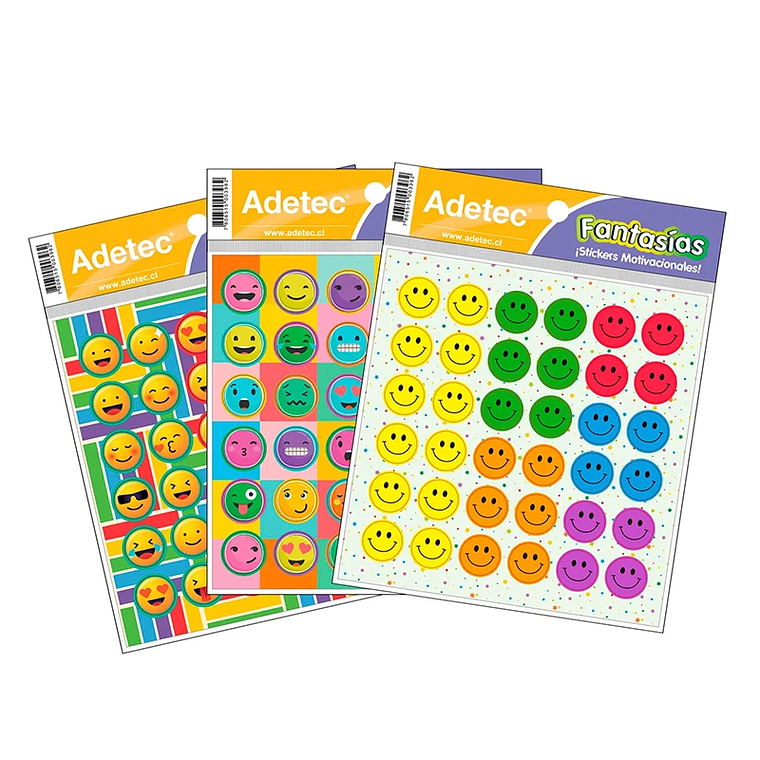 Etiqueta Escolar Adetec - Diseño Caritas 15,5X16,25 Cm 2 Hojas 1