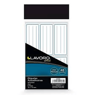 Etiqueta Blanca Linea Azul 35X70Mm 24Uni Lavoro