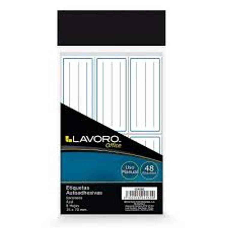 Etiqueta Blanca Linea Azul 35X70Mm 24Uni Lavoro 1