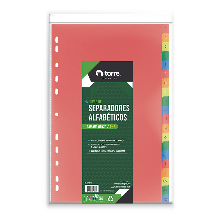 Separador Oficio Cartulina Az Torre 1